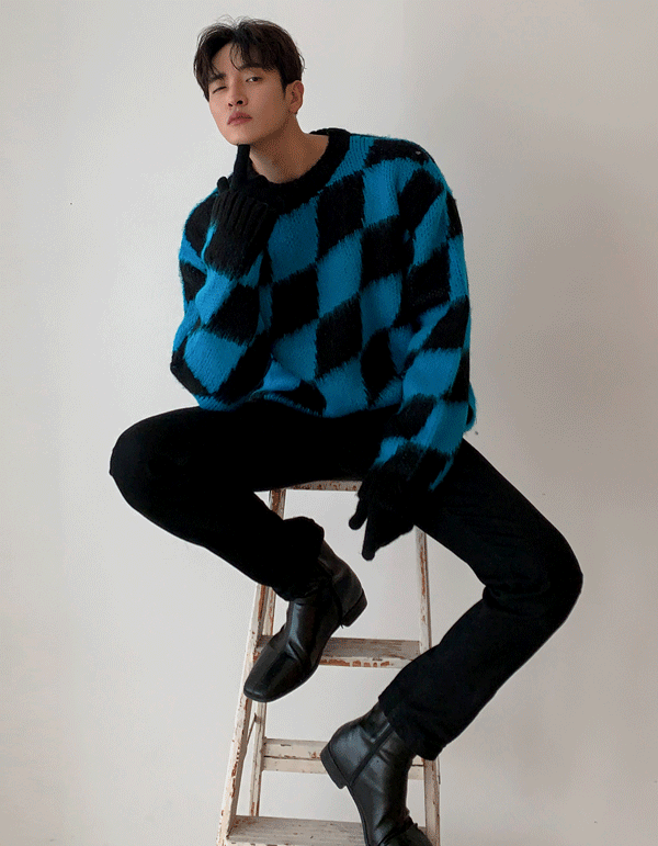 鑽石馬海毛針織衫