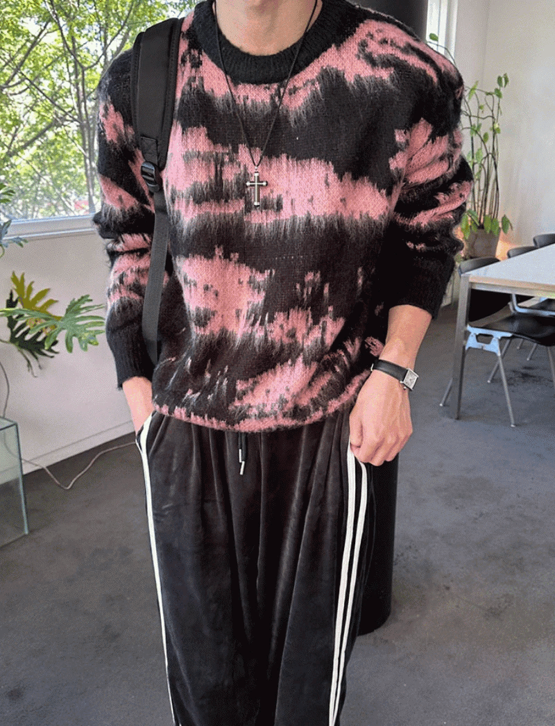 (韓國獨家特價)混紡馬海毛針織衫