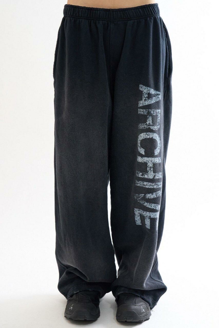 洗水英文字鬆身運動褲(薄抓毛底) ARCHIVE-286P