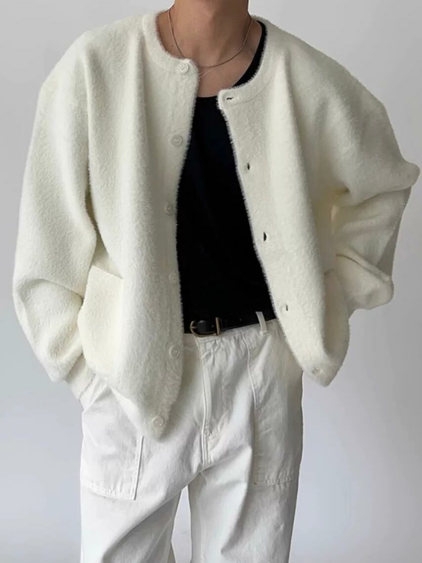 淨色開胸毛毛外套 JK2568