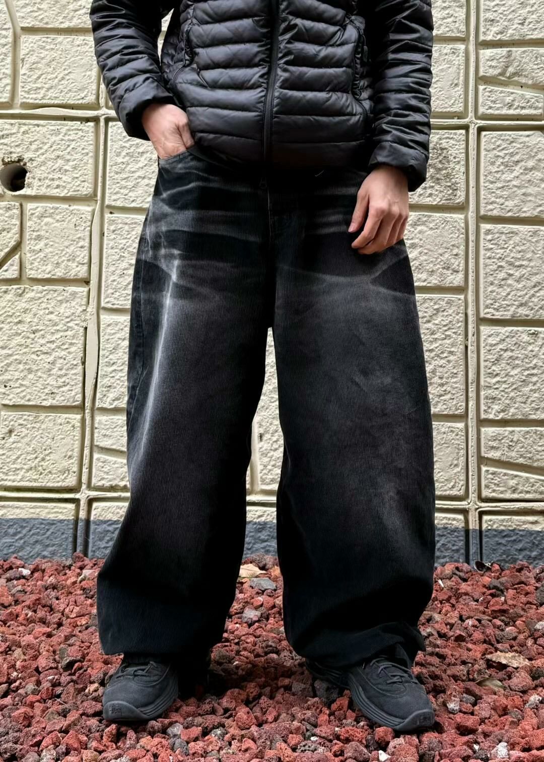 洗水淨色燈心絨鬆身褲 EARN-045P