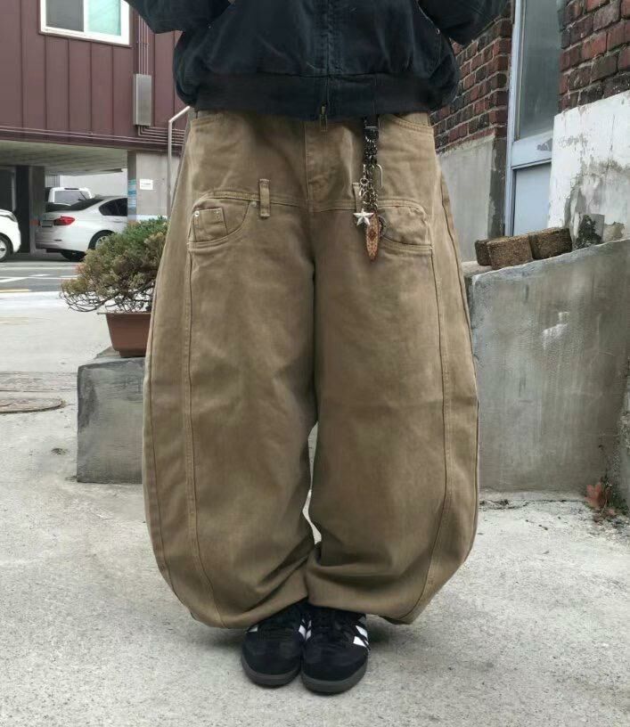 洗水淨色鬆身褲 EARN-046P