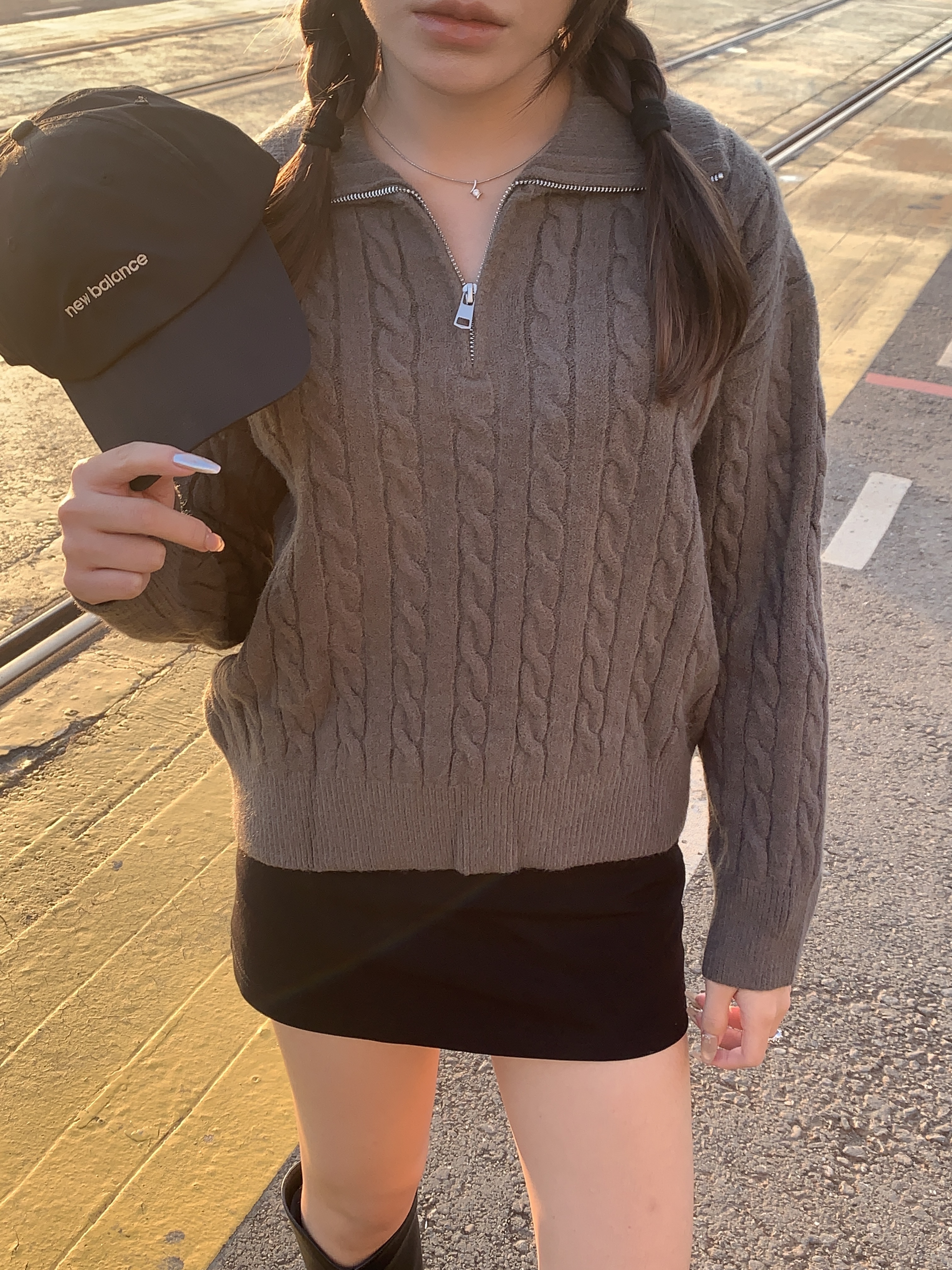 麻花翻領厚針織上衣 (5colors)