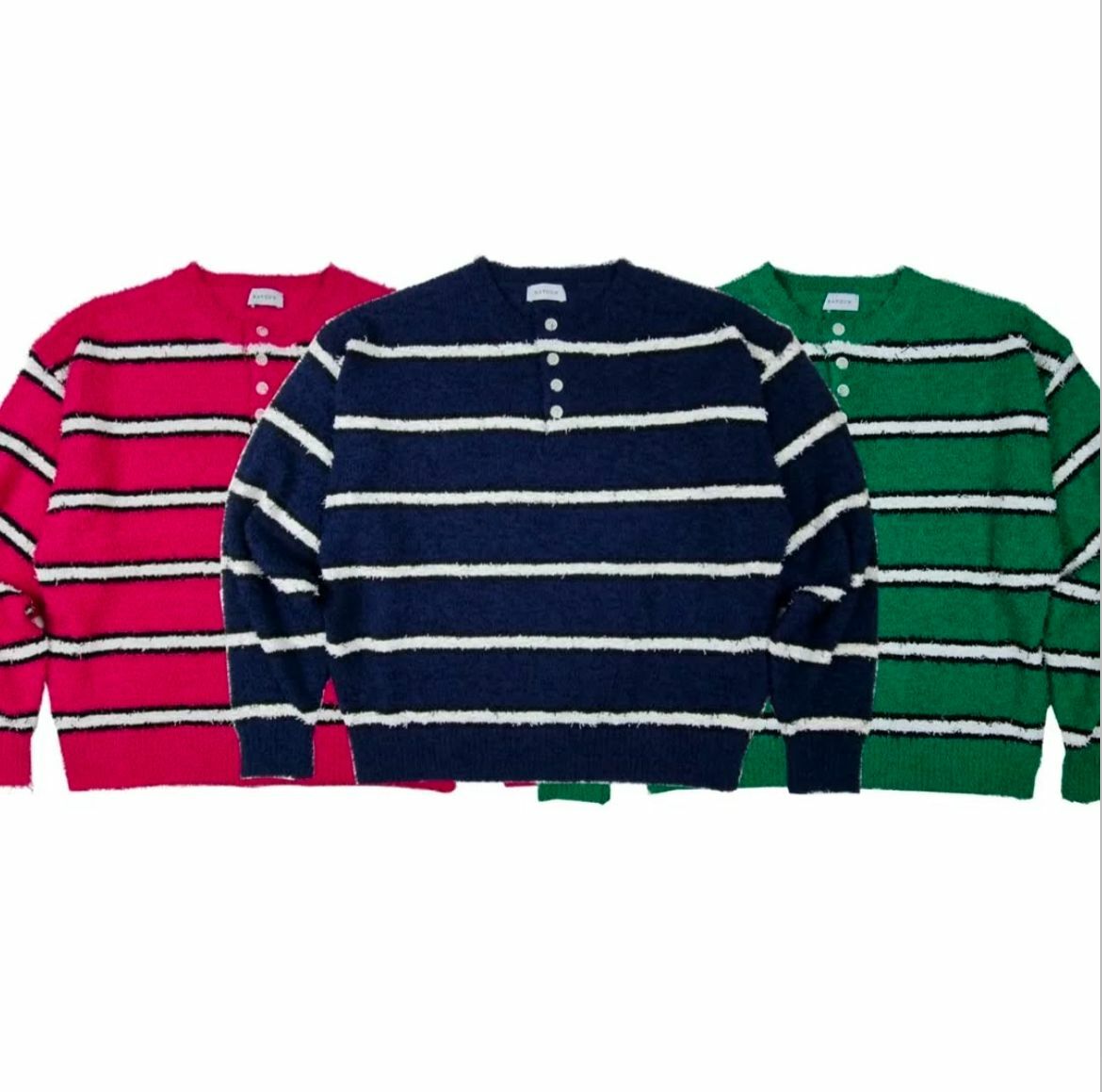 圓領橫間半開胸針織衫 RAYGUN-017T