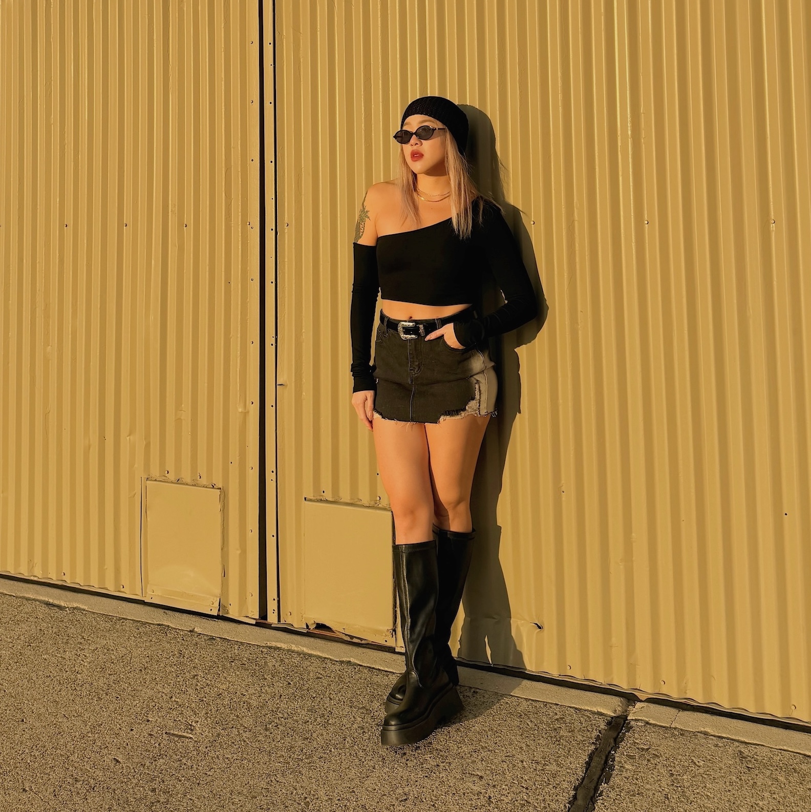 𝐑𝐢𝐛𝐅𝐥𝐞𝐱™美式斜肩小辣螺紋Tee(5色)