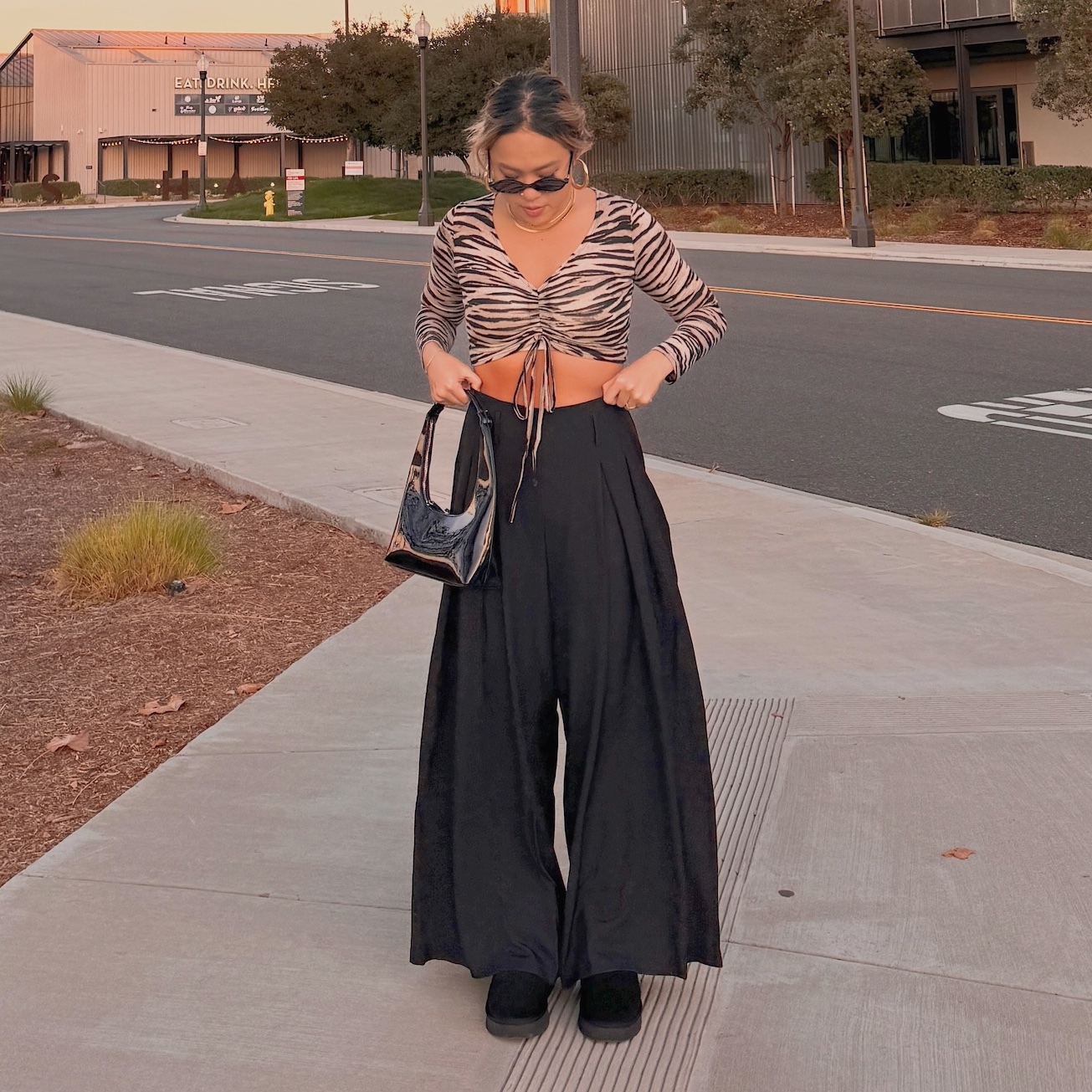 美式高腰超寬西裝褲(2色)