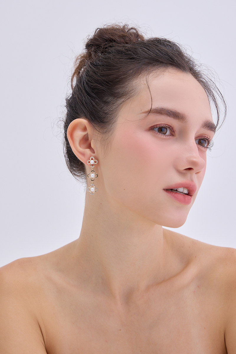 花漾心語。夾式耳環