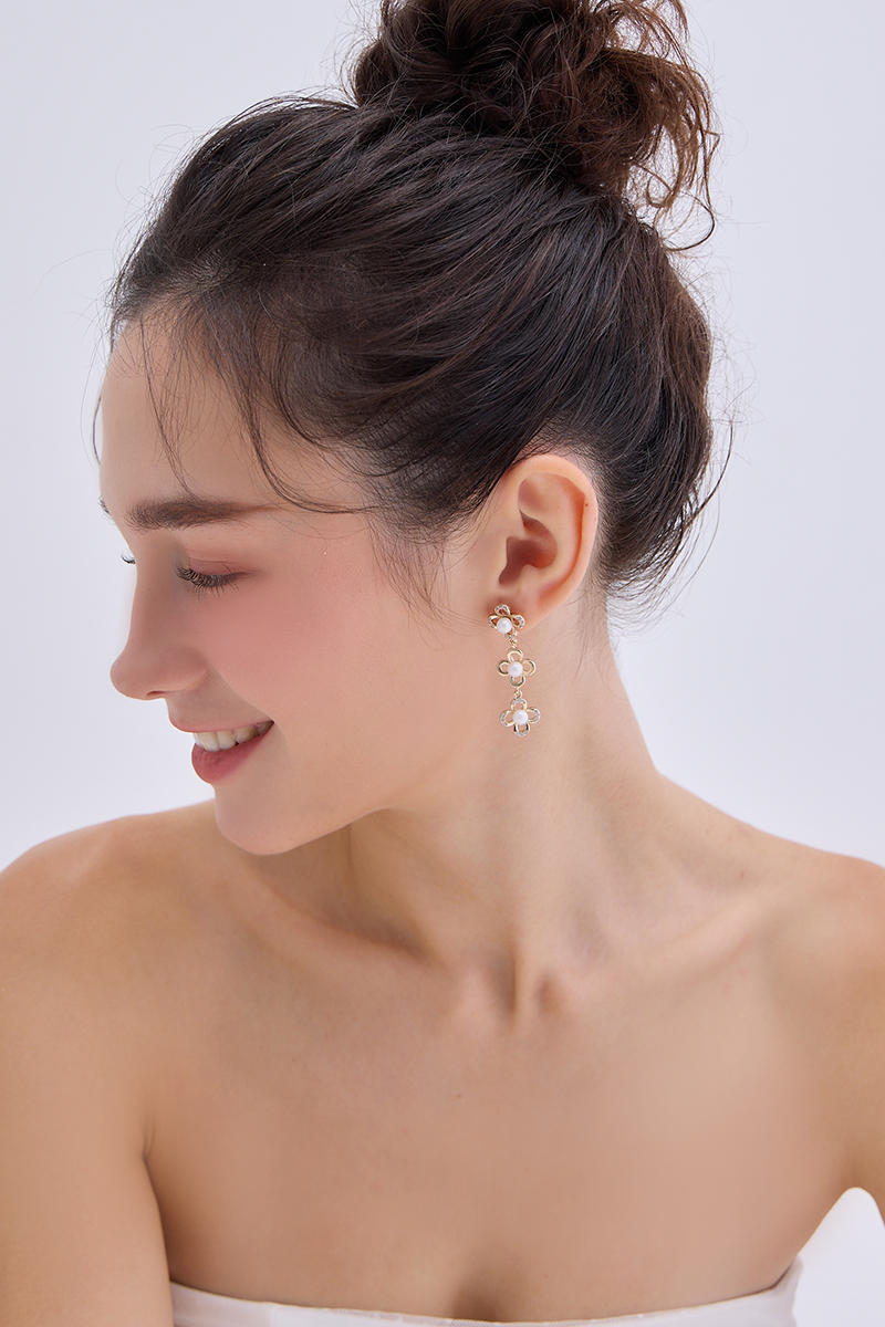 花漾心語。夾式耳環