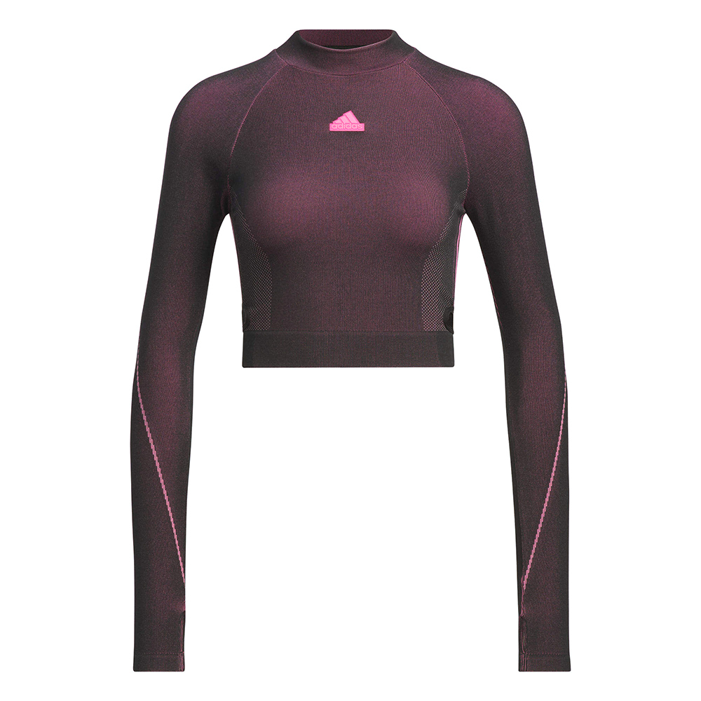 Adidas Slim LS Top 女款 紫色 運動 休閒 緊身 亞規 圓領 修身 拇指洞 上衣 長袖 JJ1083