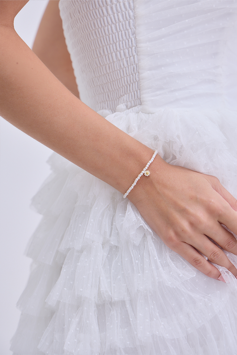 【925純銀】小雛菊珍珠手鍊