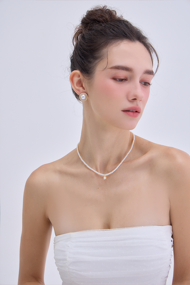 低調百搭珍珠鑽石項鍊