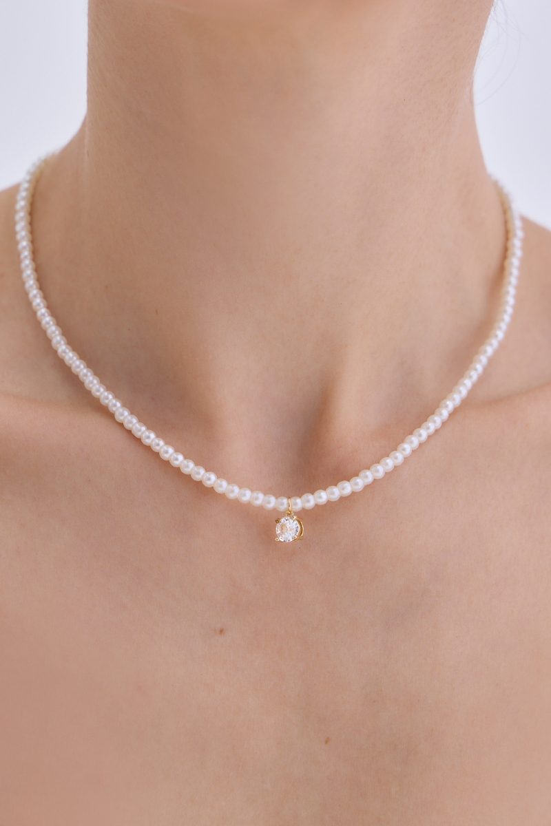 低調百搭珍珠鑽石項鍊