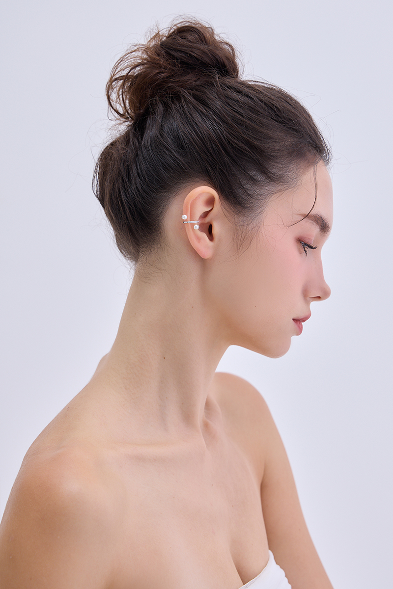 珍珠鑽石百搭耳骨夾(單支)
