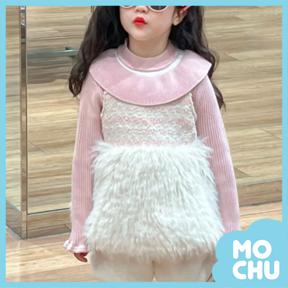 小香澎澎毛毛背心裙