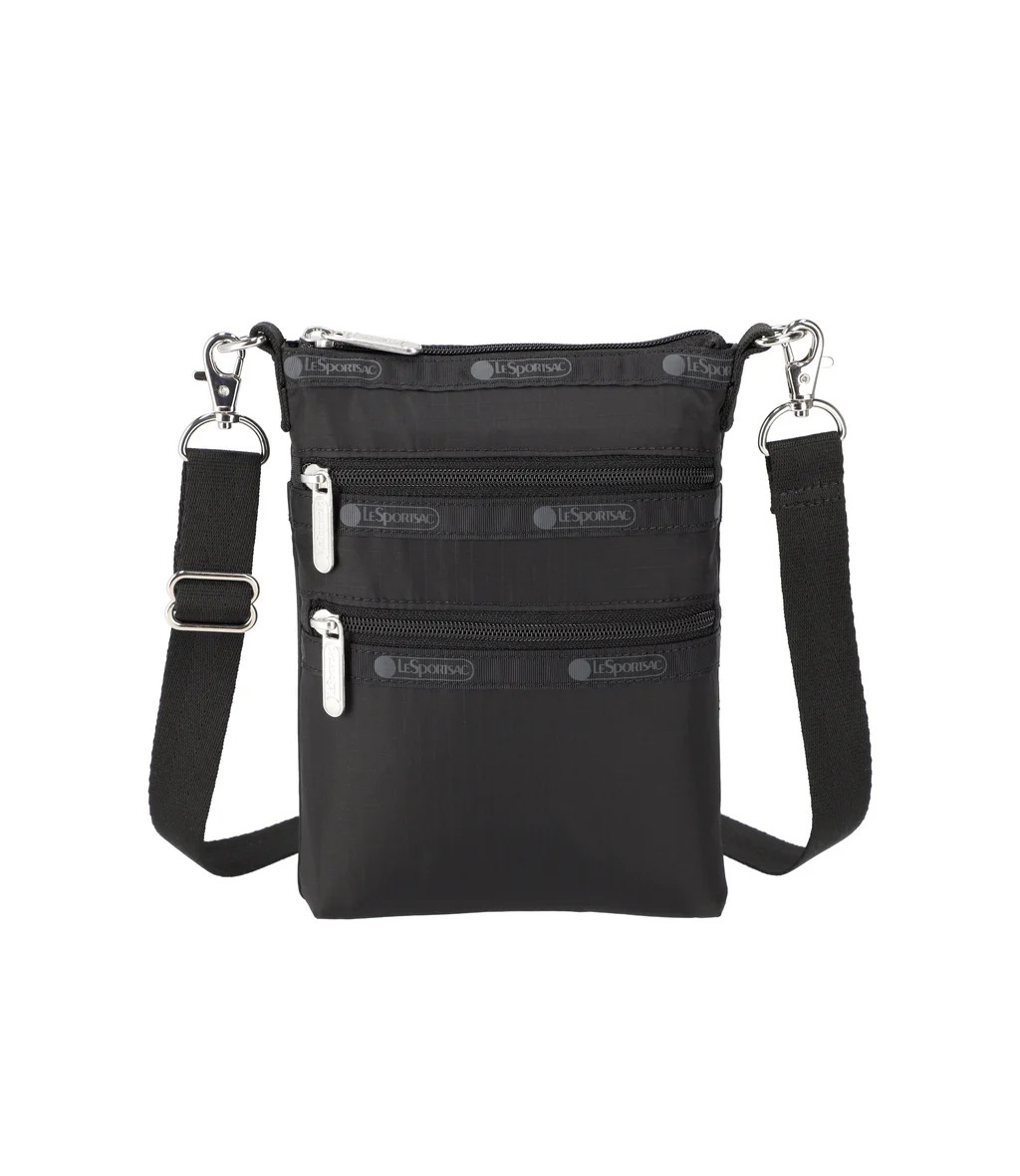 3 ZIP CROSSBODY ( RECYCLED BLACK )