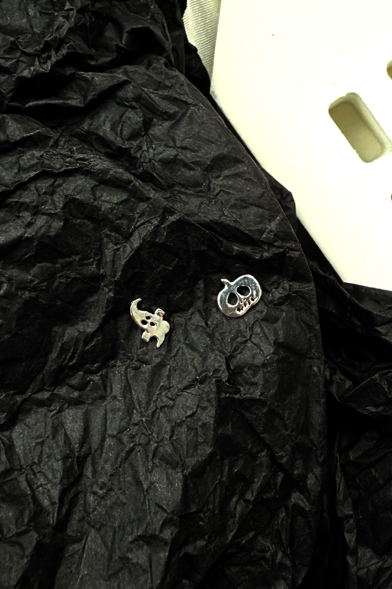 【925純銀】萬聖節南瓜小鬼。銀針耳環