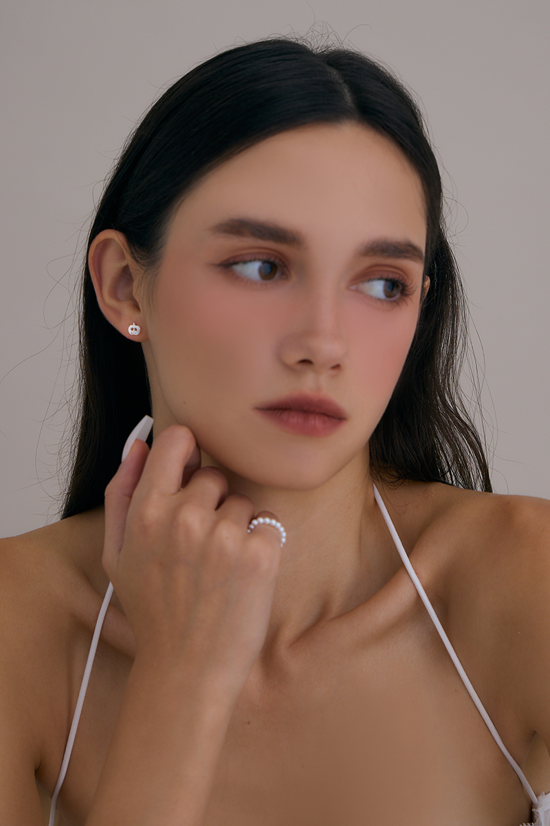 【925純銀】萬聖節南瓜小鬼。銀針耳環