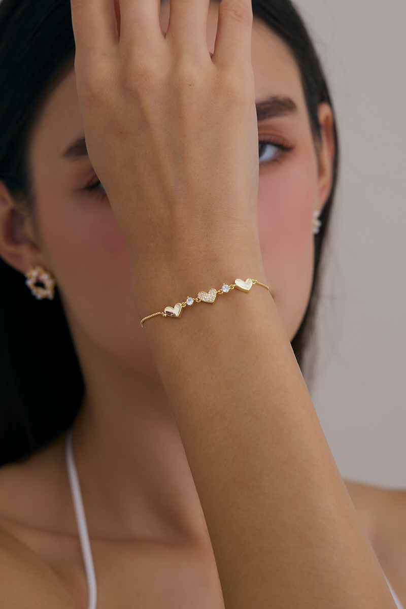 心連心鋯石手鍊(金)