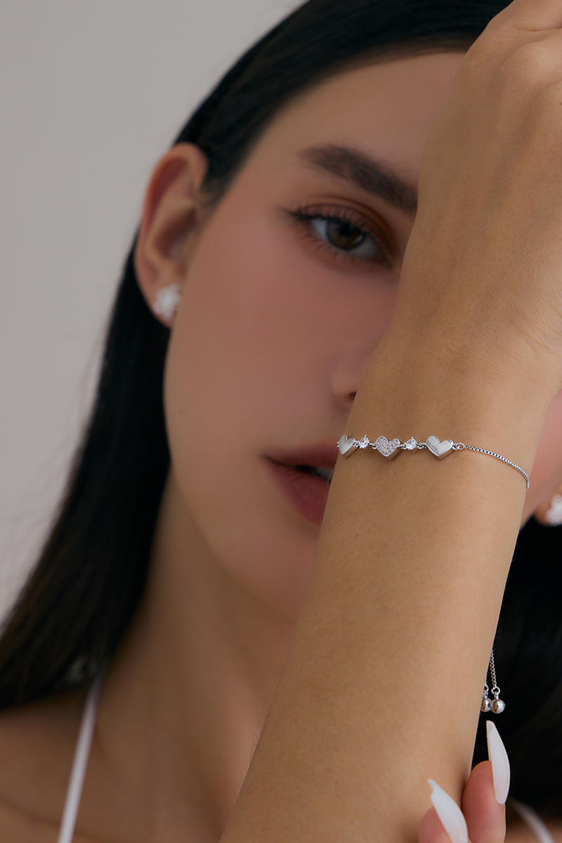 心連心鋯石手鍊(銀)