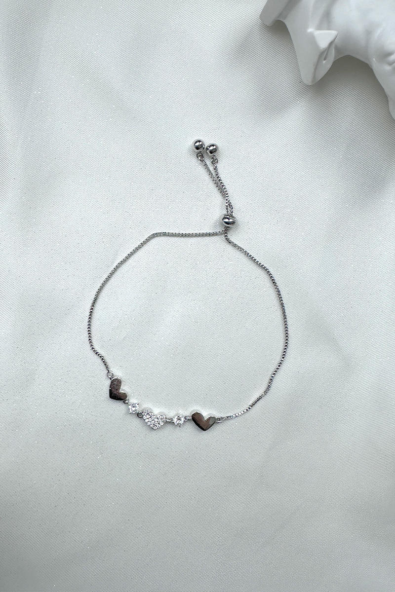 心連心鋯石手鍊(銀)