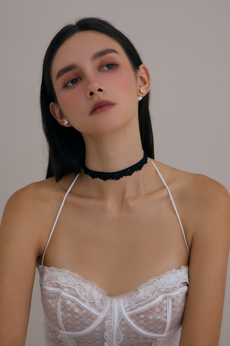 甜酷蕾絲花邊項鍊