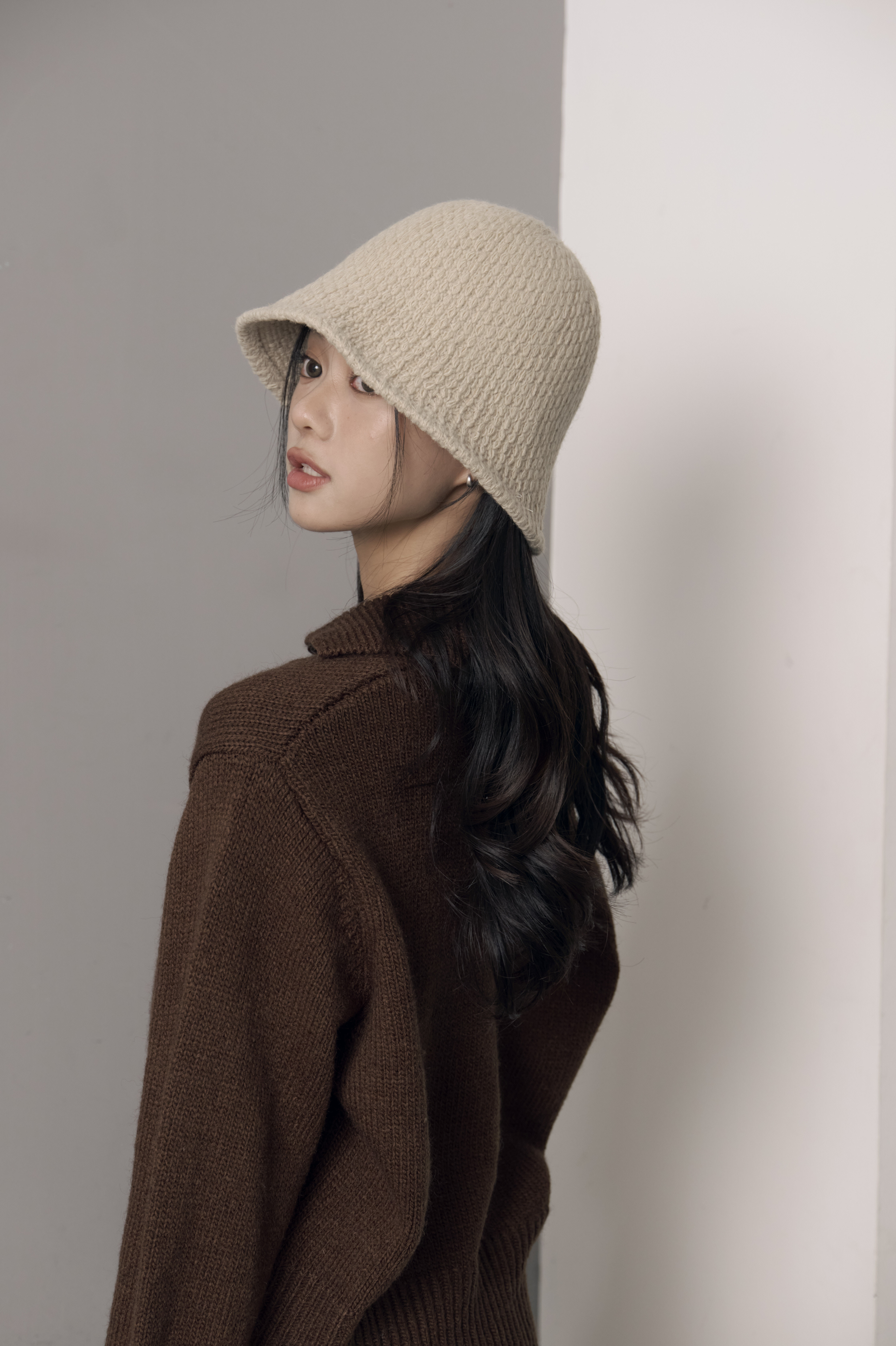 柔軟針織水桶帽2407(15%羊毛）