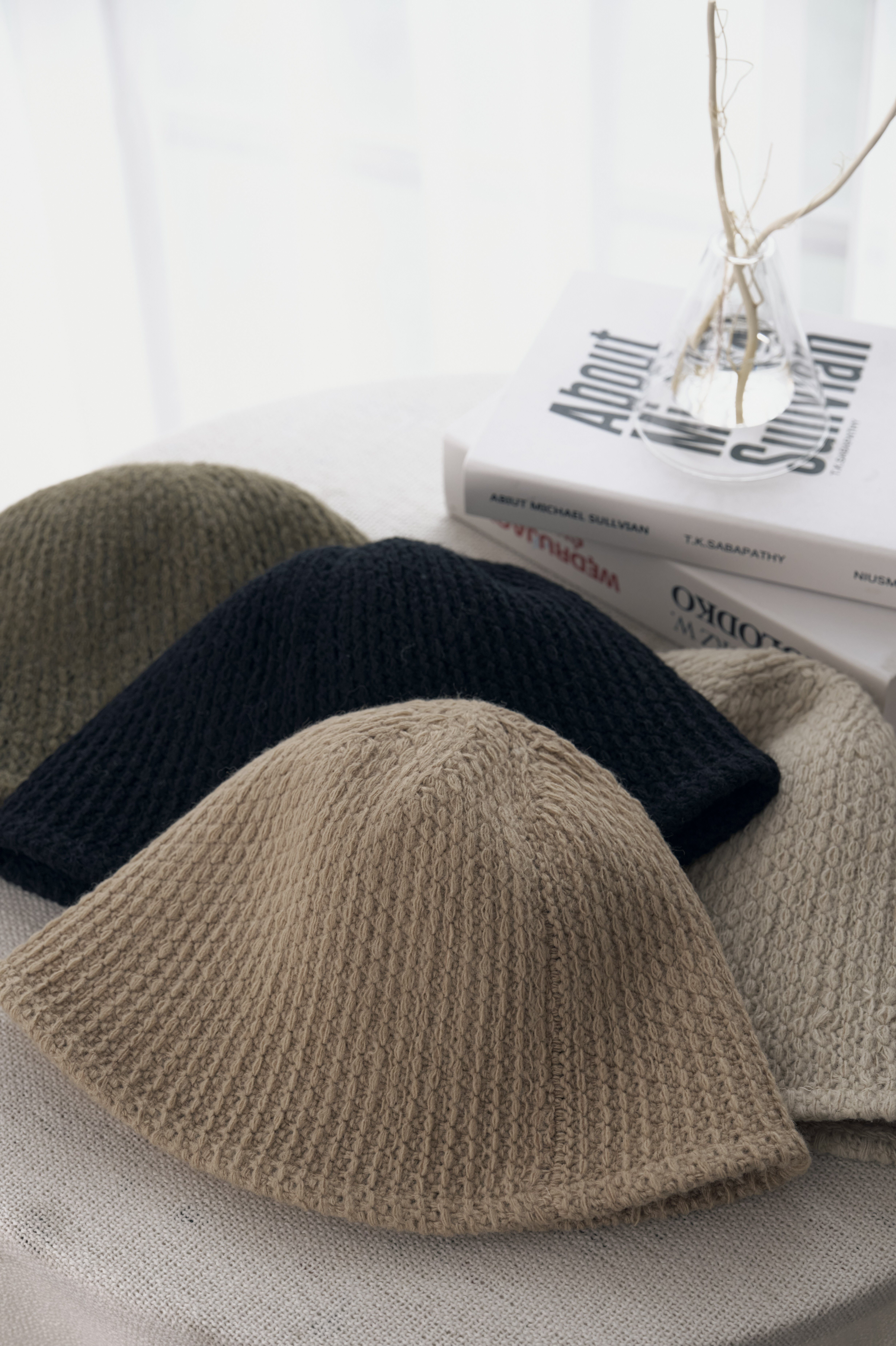 柔軟針織水桶帽2407(15%羊毛）