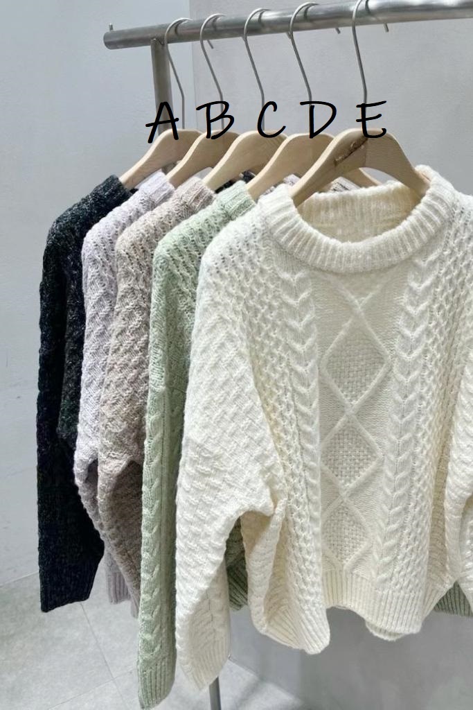 TOP#14501🤎霧灰溫暖麻花毛衣