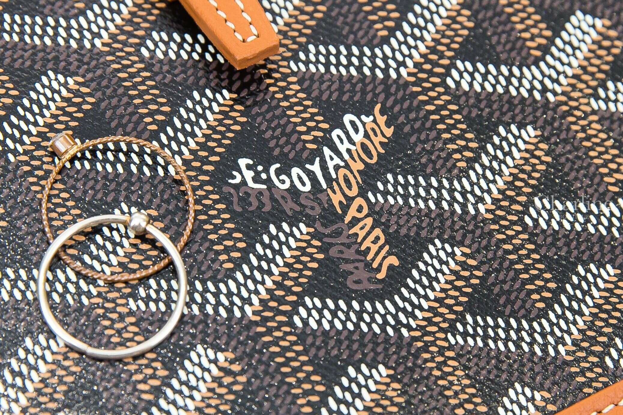 Goyard Alpin Mini Backpack 黑色拼咖啡色帆布咖啡色小牛皮迷你手提後背包