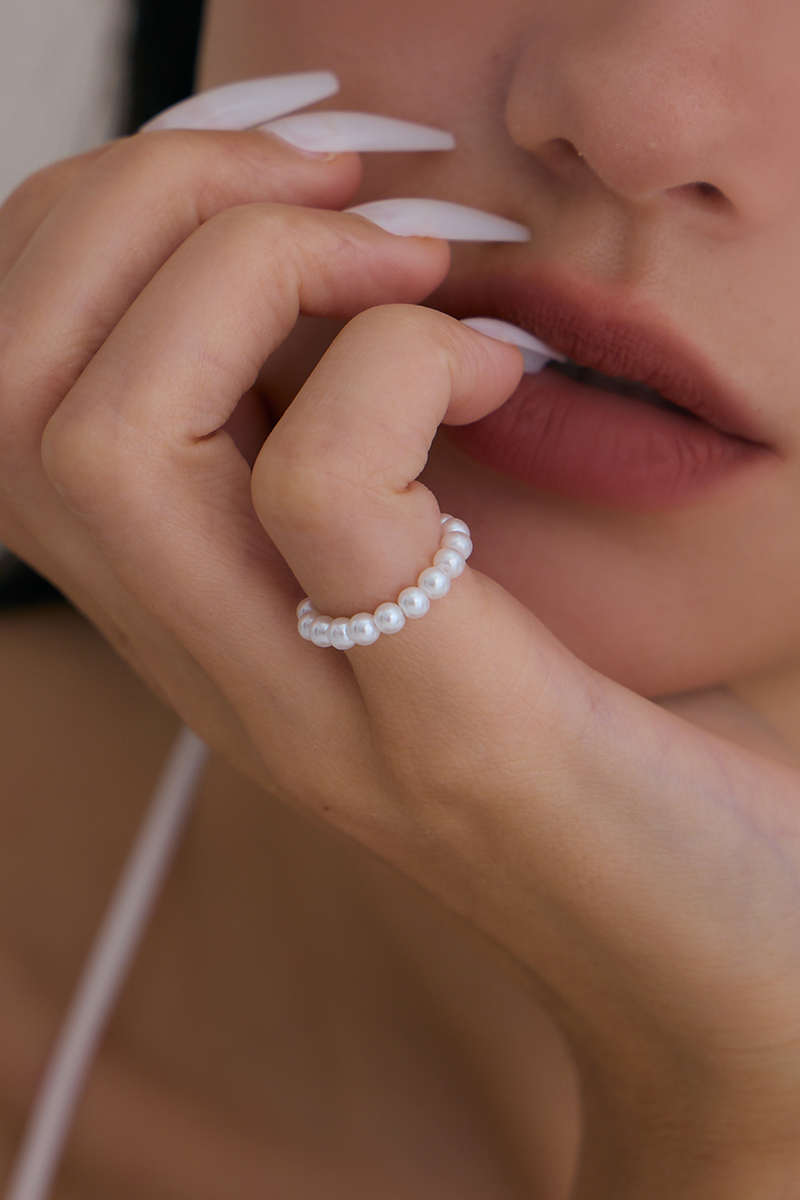 琉璃串珠彈力可調式戒指