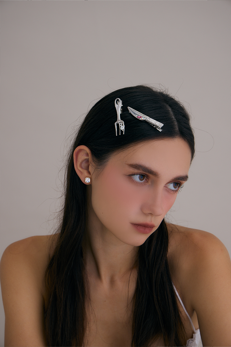 萬聖節限定金屬童趣刀叉髮夾組