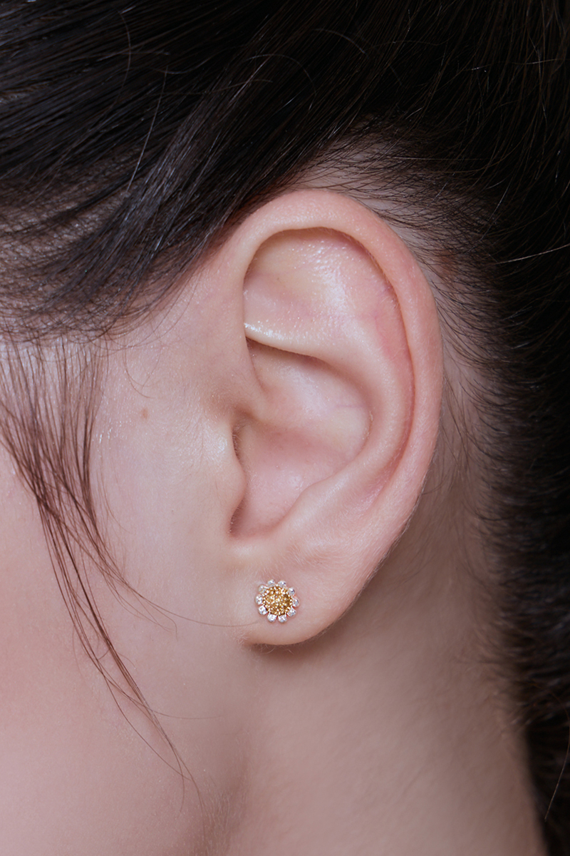 清新小雛菊。銀針耳環