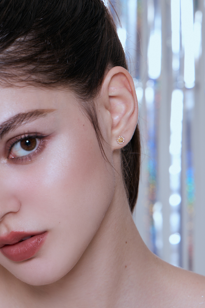 清新小雛菊。銀針耳環