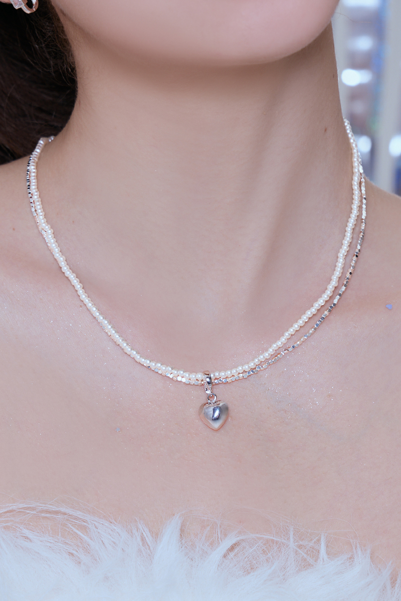 雙層愛心吊墜項鍊