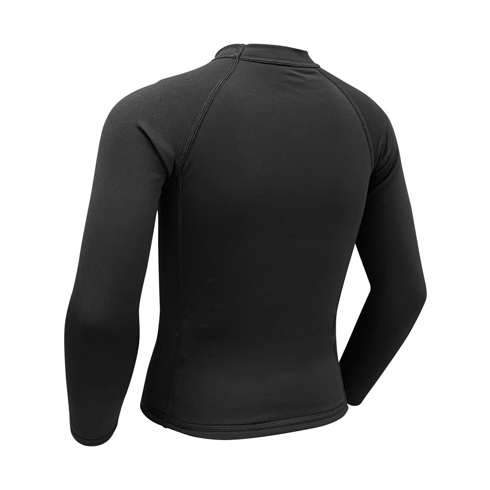 0.8mm 兒童短纖抓毛游泳保暖上衣 - 黑