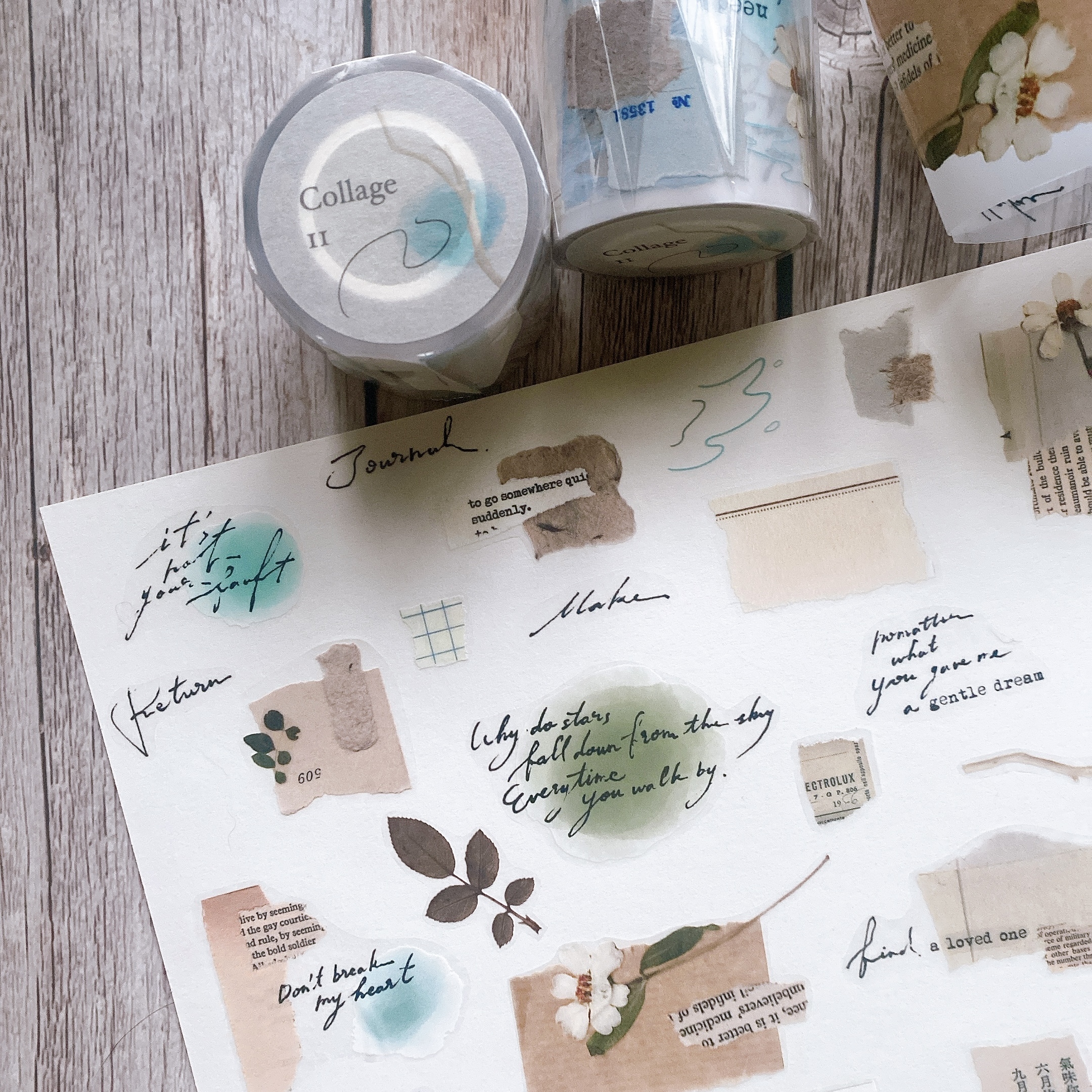 什物Shiwu Studio 拼貼組合系列Collage 11 白墨霧面PET膠帶