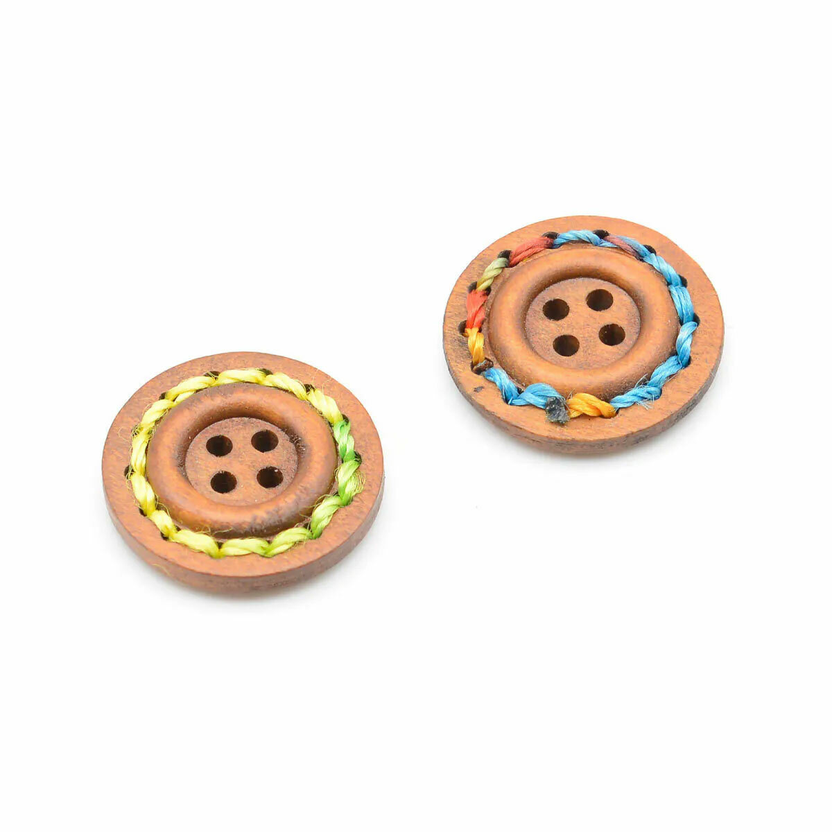 個性繡線木釦(2入)【贈3C收納包紙型】