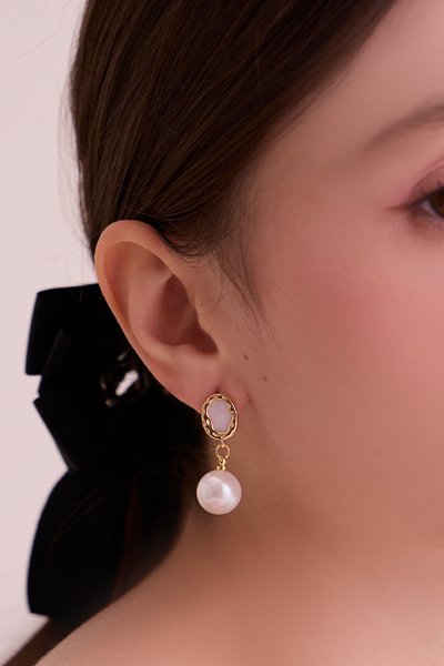 法式氣質垂墜珍珠(白)