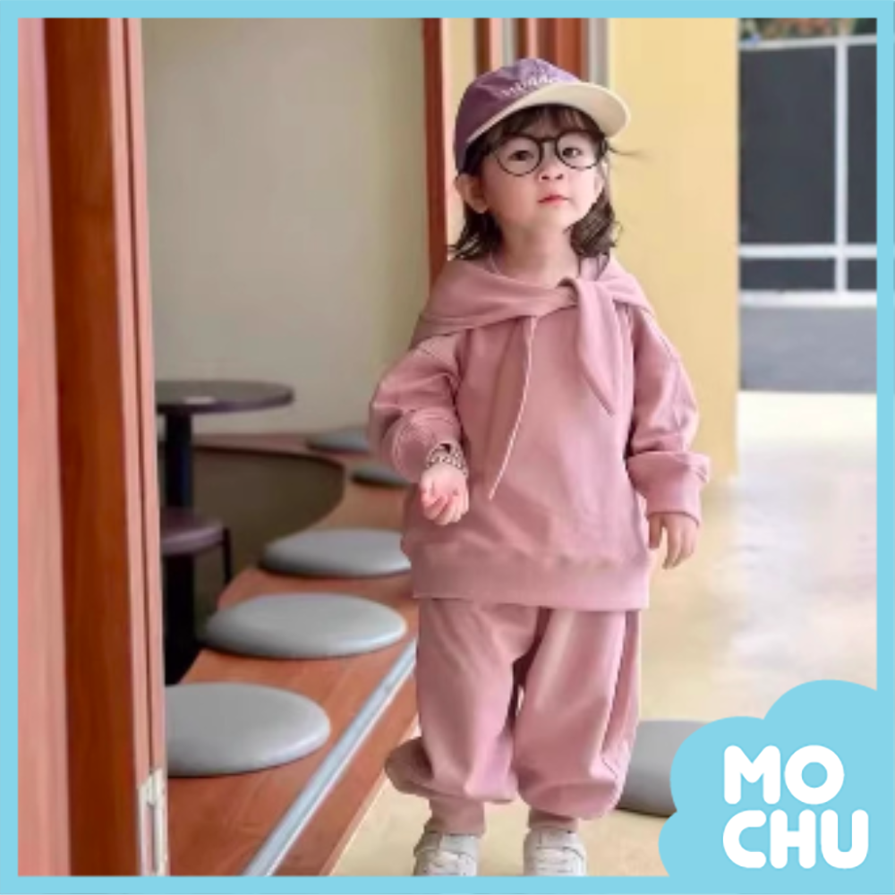 尖尖帽假圍巾加绒套裝(二色)