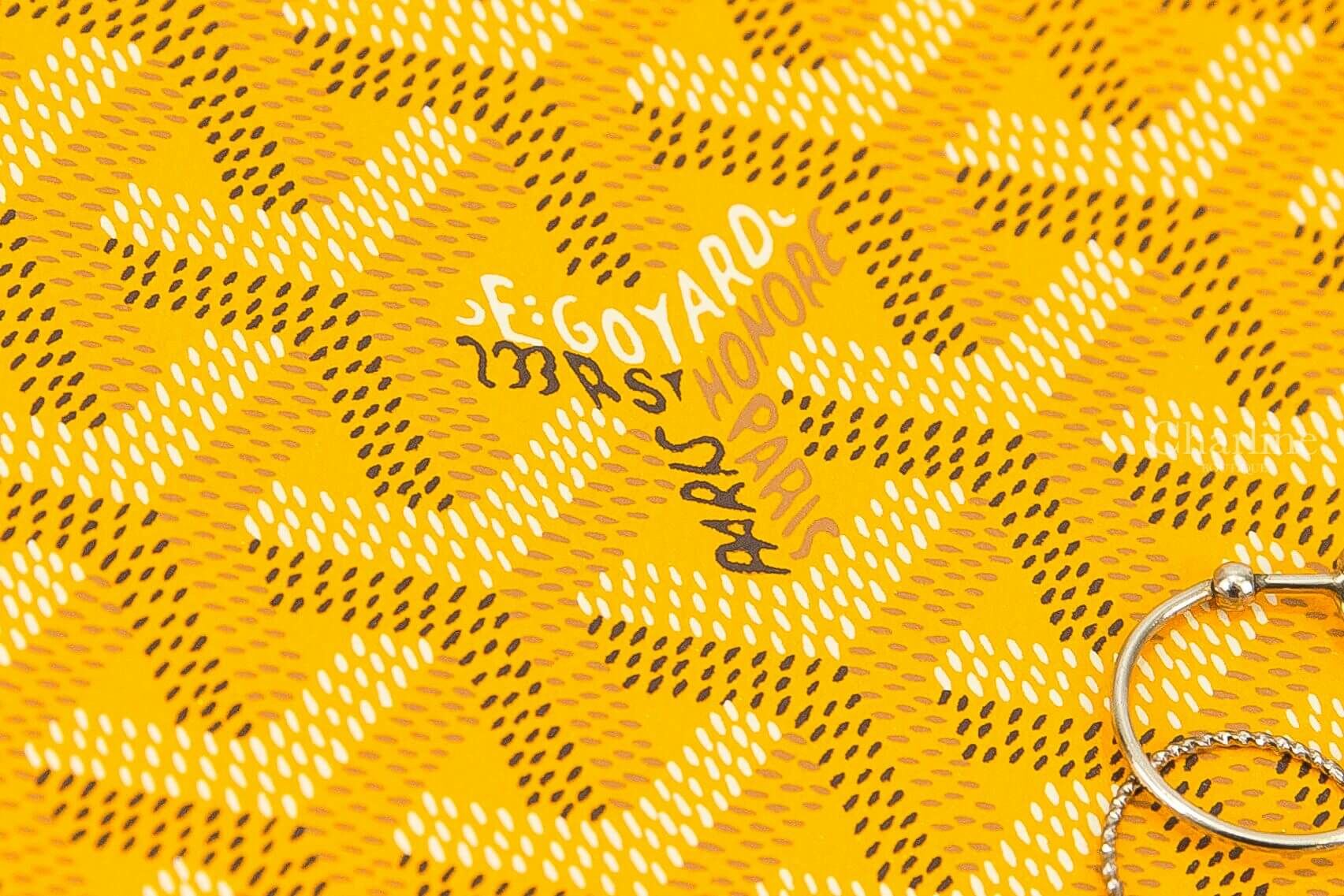 Goyard Castiglione Document Cover 黃色帆布小牛皮A5筆記本封面夾