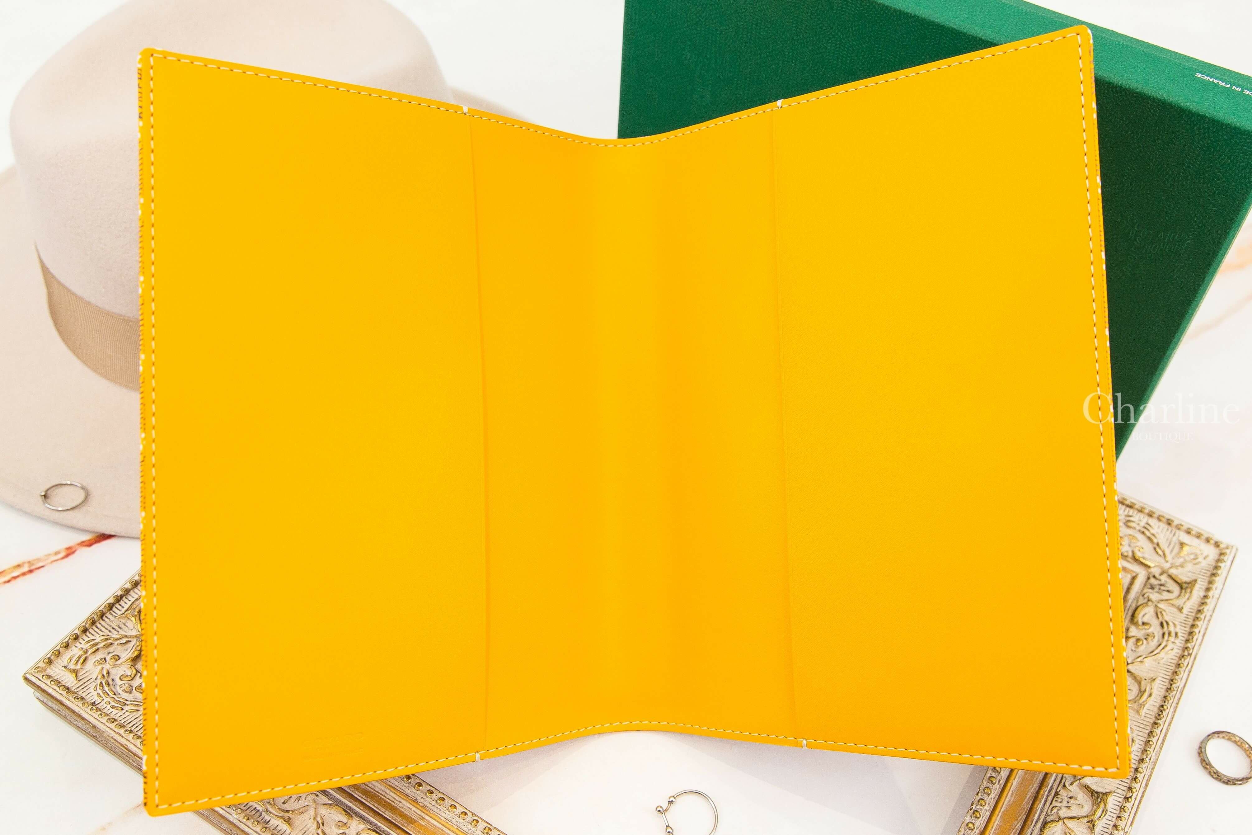 Goyard Castiglione Document Cover 黃色帆布小牛皮A5筆記本封面夾-Charline Boutique 精品代購