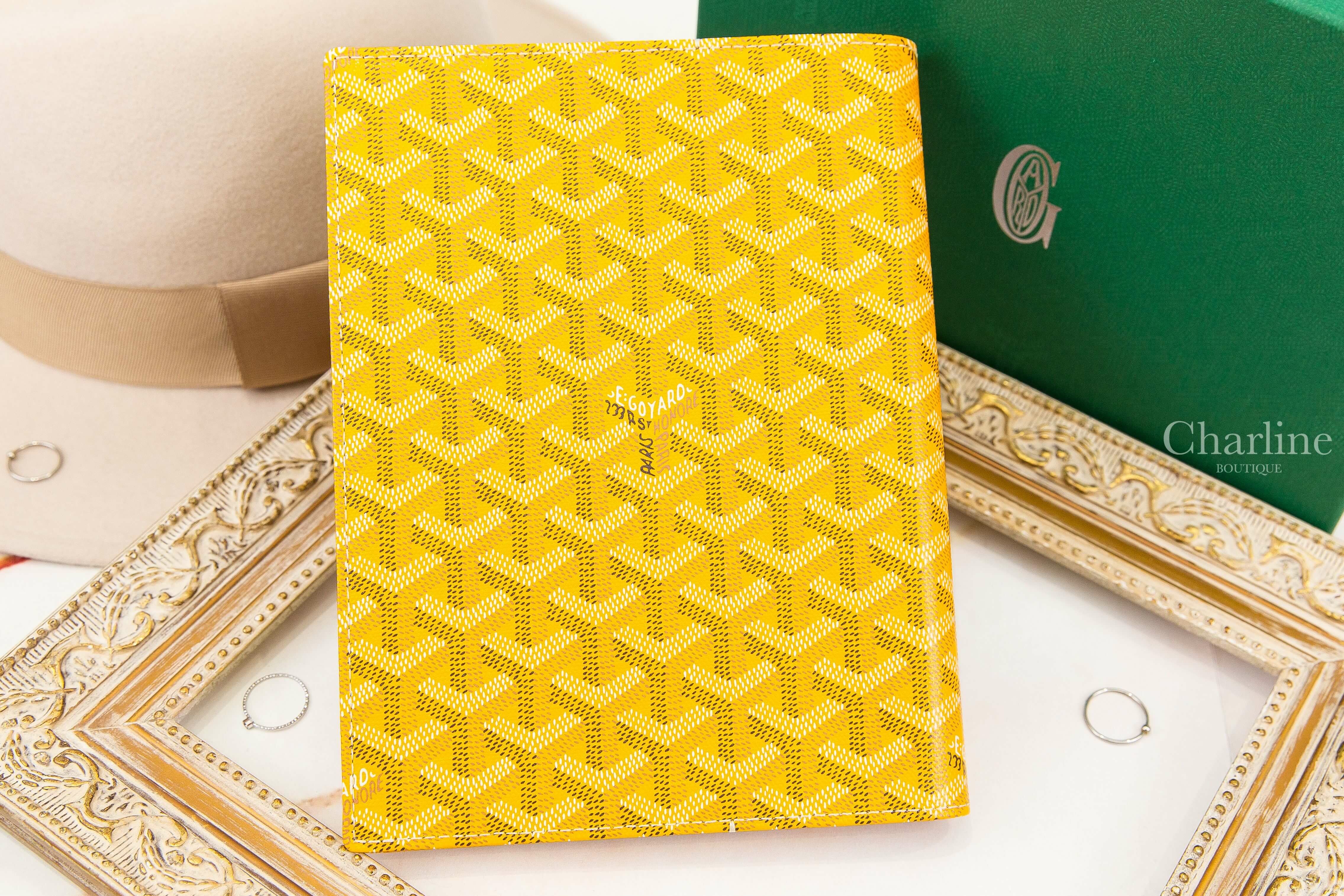Goyard Castiglione Document Cover 黃色帆布小牛皮A5筆記本封面夾-Charline Boutique 精品代購