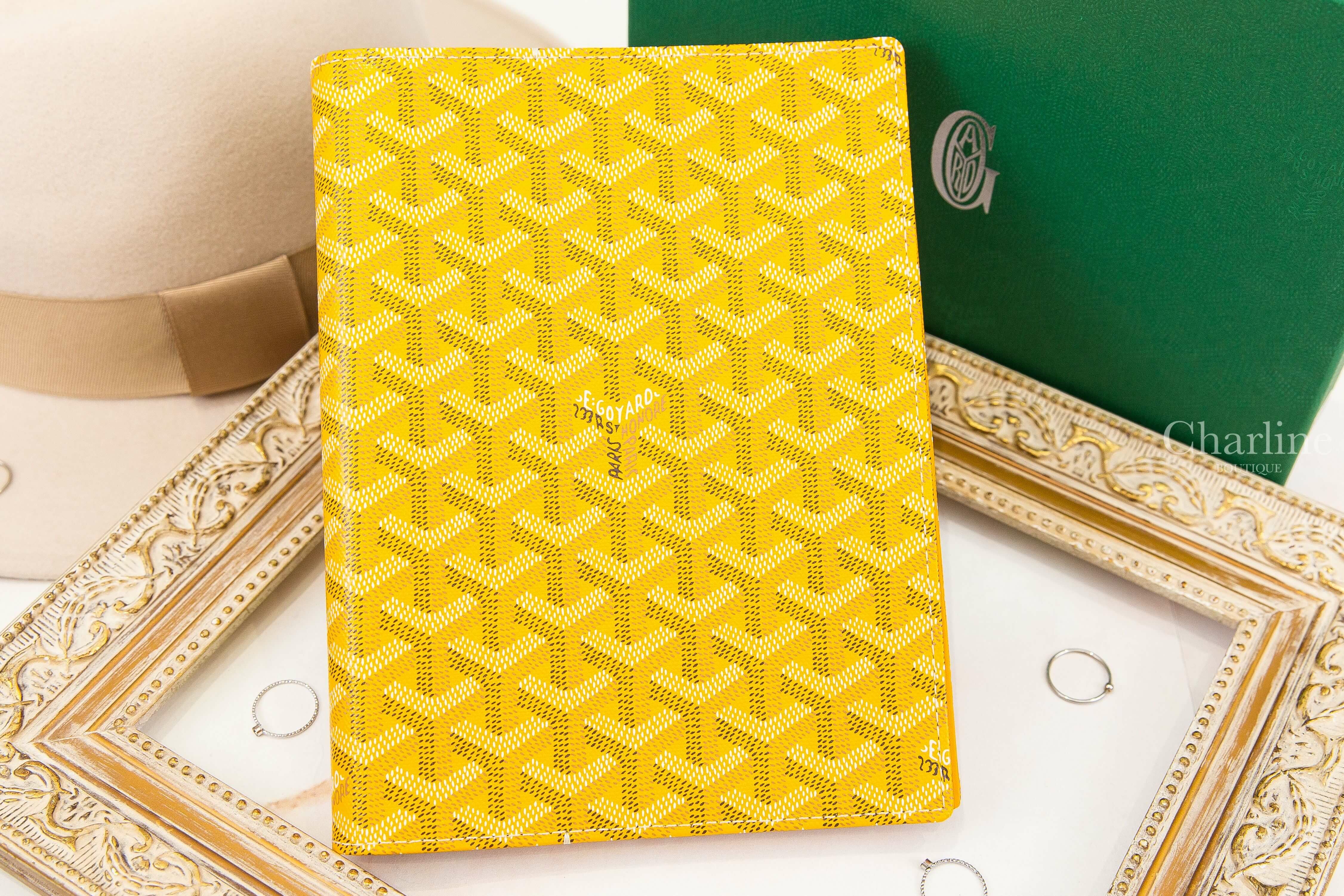 Goyard Castiglione Document Cover 黃色帆布小牛皮A5筆記本封面夾-Charline Boutique 精品代購