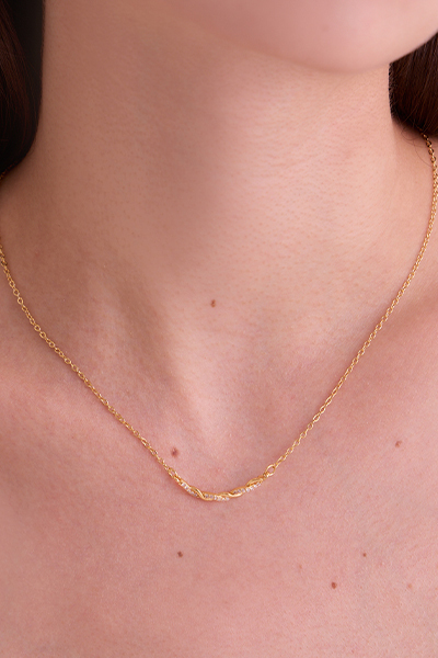 時髦麻花鋯石項鍊