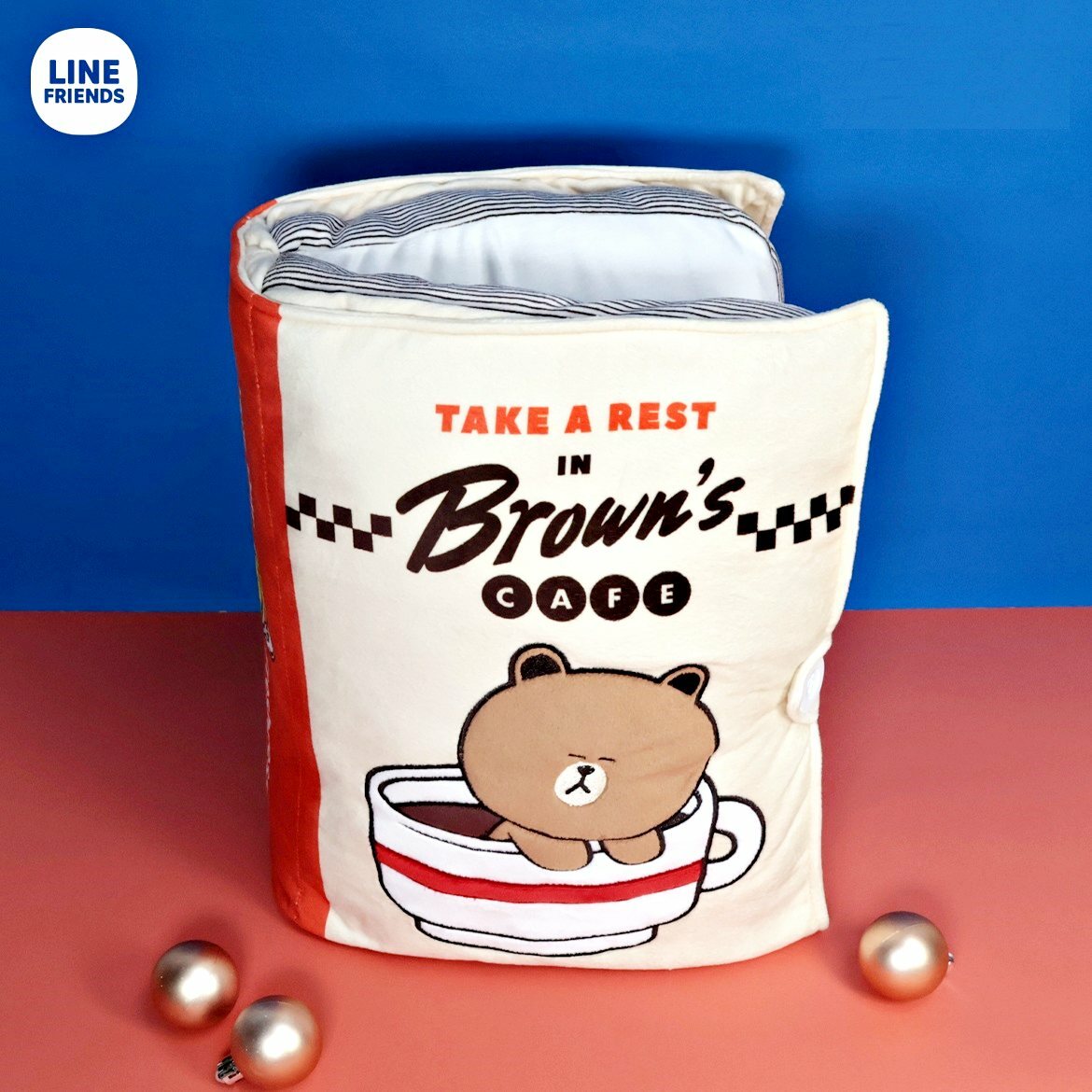 LINE FRIENDS- 書型造形抱枕靠墊 | 攬枕 (可打開)