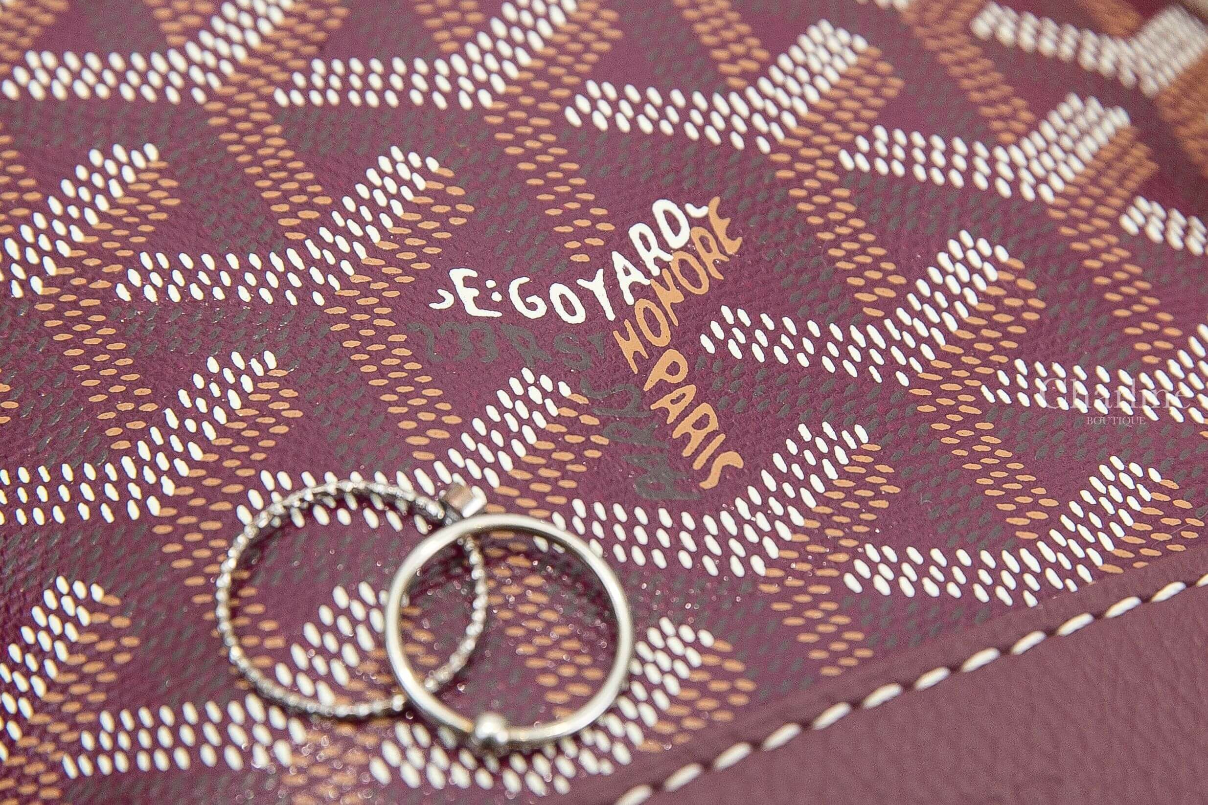 Goyard Petit Flot Bucket Bag 勃根地酒紅色帆布小牛皮同色肩帶水桶肩背包