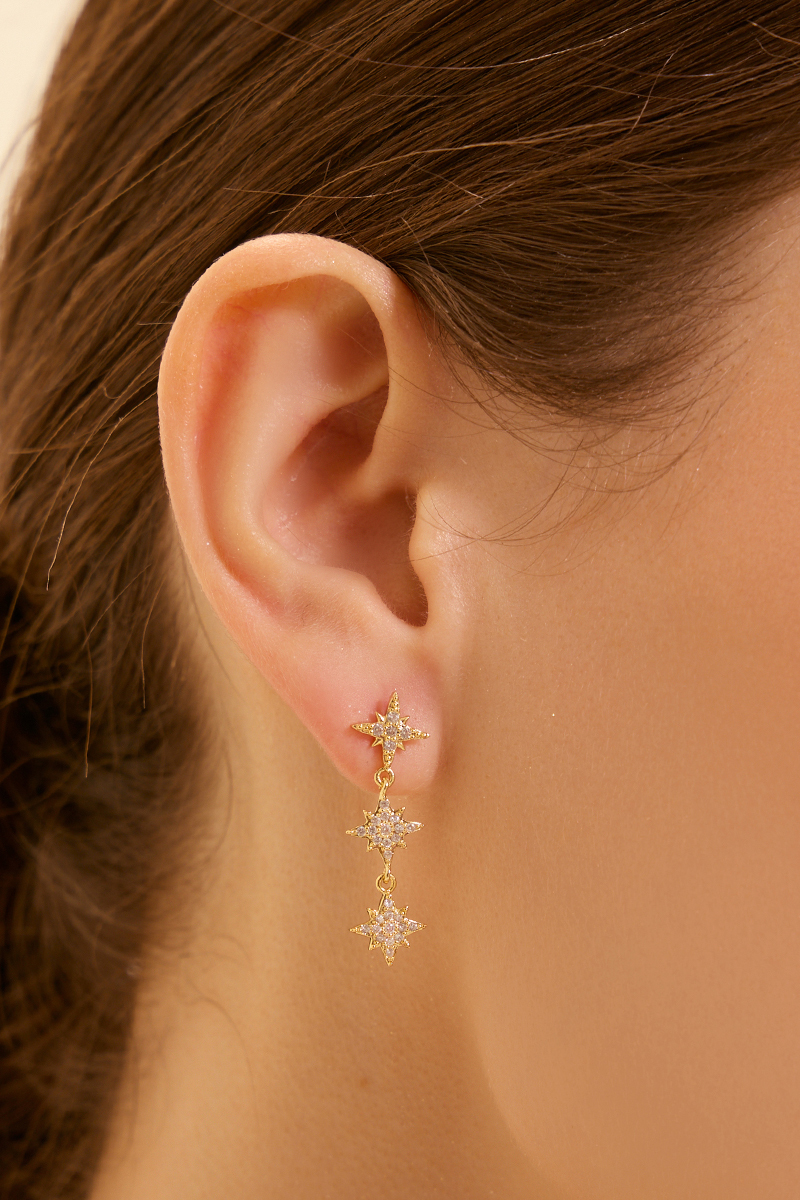 滿天星三件組。針式耳環