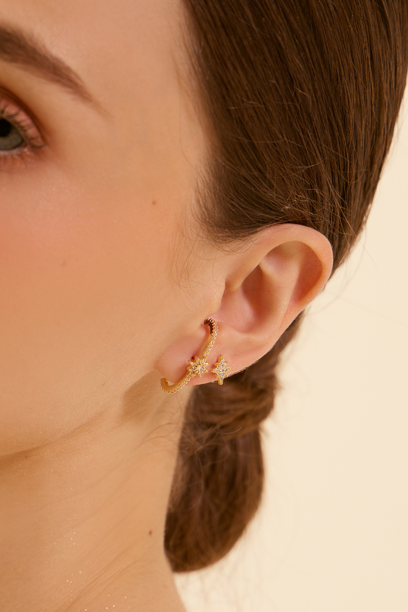 滿天星三件組。針式耳環