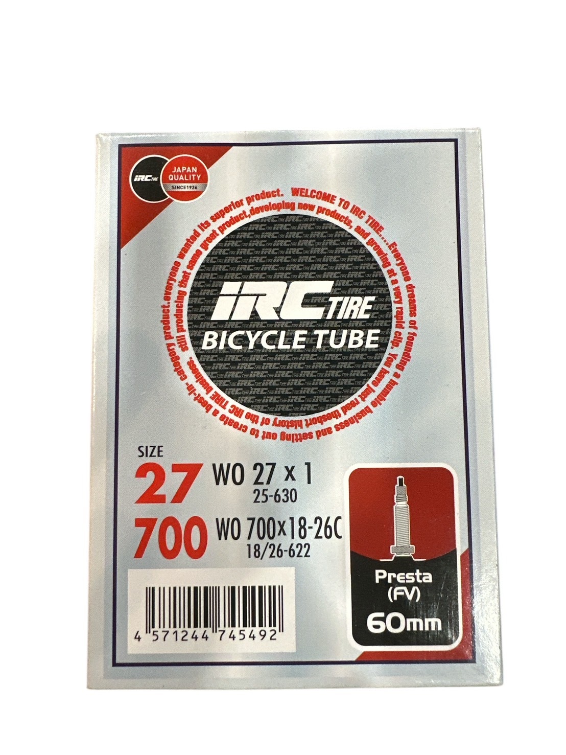 日本IRC TIRE公路車內胎 法嘴48長 60長