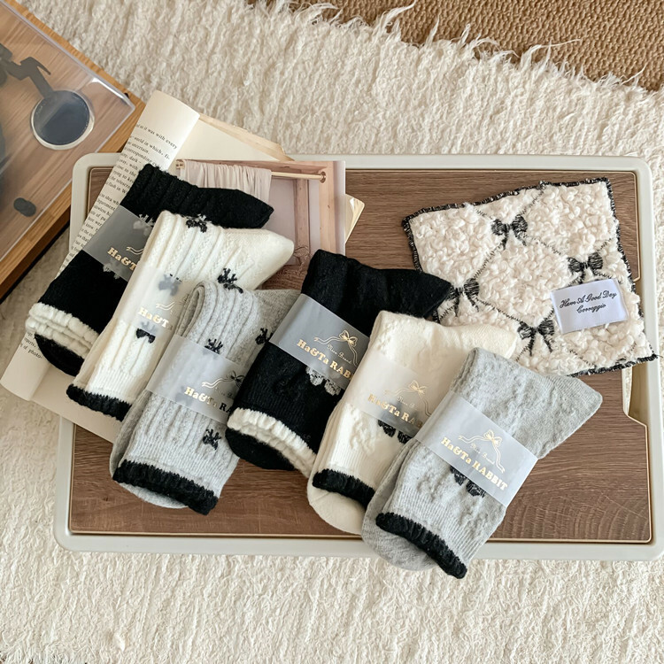 [3 FOR RM10] Classic Ribbon Style Mid-Calf Socks